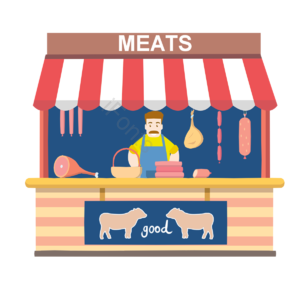 人物 卖方 动画片 垫 购物店 取色 活动 肉