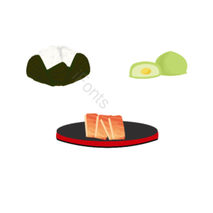 元素 饭团 生鱼片 抹茶糕点