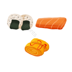 元素 海苔 饭团 三文鱼 蛋卷