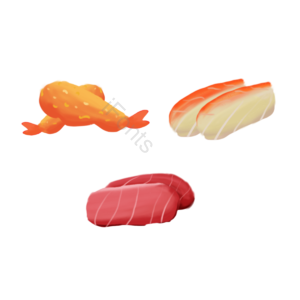 元素 炸虾 生鱼片 肉