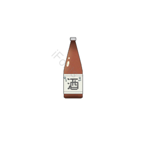 插画 平面 元素 清酒 日本 暗橙色