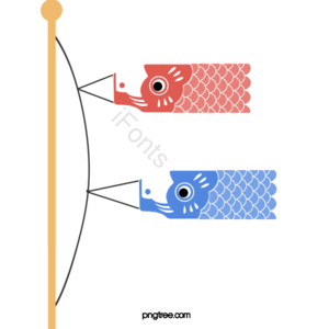 koinobori cute japan carp flag hand drawn