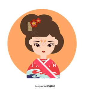 卡通人物 和服 传统服饰 日式 女性 插画
