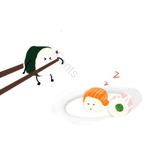 卡通风格 寿司 日本寿司 日本料理 美味食品 卡通寿司 日本料理 卡通矢量图