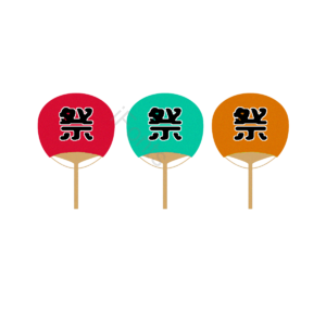 元素 插画 卡通 方圆 简约 和扇