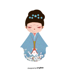 服饰 传统 女性 和服 卡通人物 日本 蓝色