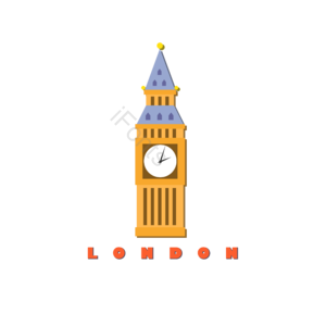 大本钟 建筑 扁平的 手绘竽 简单的 英国 英国建筑 英国风格