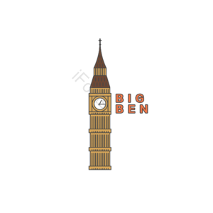 伦敦 大本钟 建筑 手绘竽 英国 英国建筑 英国风格 线剪贴画