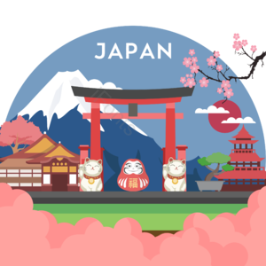 元素 日本 富士山 红色 樱花 著名 建筑 旅游