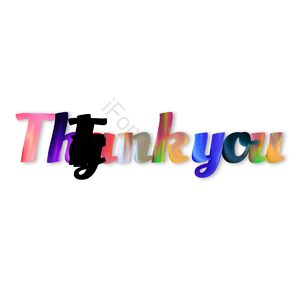 彩色 流体 thank you 字体设计 创意 元素
