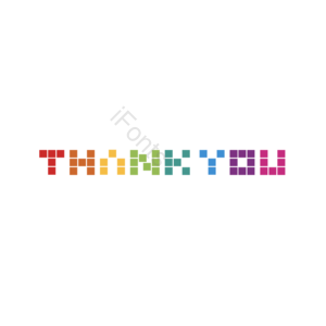 像素 thank you 彩色文字 创意 字体 字体设计 谢谢