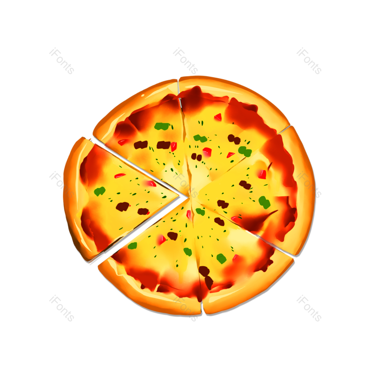 卡通图片,披萨元素,美国PNG,美食免抠素材