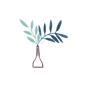 动画片 叶 分行 植物 装饰 绿植植物绿色 绿色 花瓶