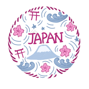 日本特色旅行标签 手绘旅行标签 日本旅行标签 可爱 富士山 鸟居 日本地标 樱花