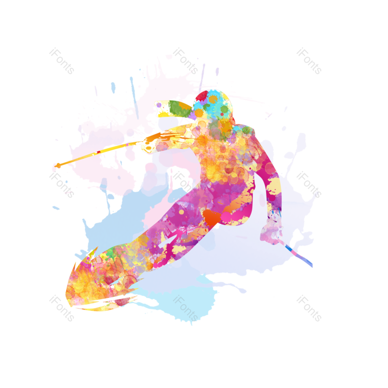 元素图片,卡通元素,滑雪PNG,简约免抠素材