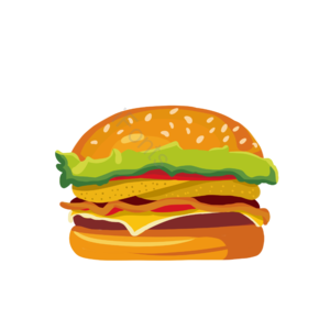 动画片 快餐美食 手绘竽 插画用图 汉堡包 特征 好喝 美国