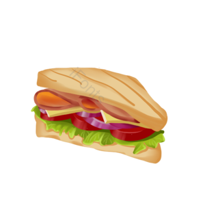 美国 美食 快餐 三文治 特色 插画 卡通 手绘