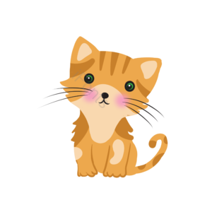 clipart 猫 可爱 卡通 插画 手绘 橘色 坐着