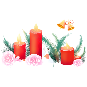 蜡烛 绿色的树叶和花朵装饰 元素 动画片 圣诞 绿叶 度佳节 蜡烛