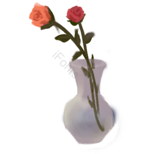 动画片 装饰 玫瑰 红色 花呗 花瓶 和风装饰 彩色绚丽