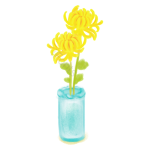 动画片 植物 装饰 玻璃瓶 花瓶 菊花 和风装饰 花呗