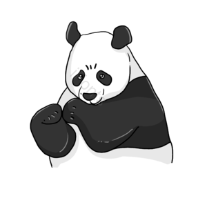 手绘 插画 元素 png 熊猫 卡通 可爱 简约