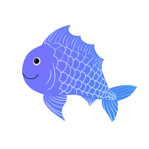 鱼 海鱼 卡通海鱼 海鱼插画 可爱海鱼 蓝紫色 渐变 美丽鳞纹