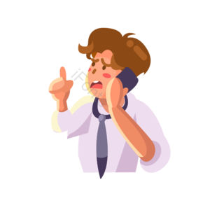 工作中 商务 手指头 电话 智能手机 上火 男子 白色衬衣