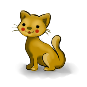 土黄色 手绘 小猫 动物 可爱