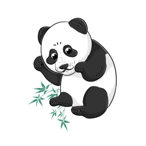 插画 卡通 手绘 可爱 肥胖 黑白 国宝 熊猫