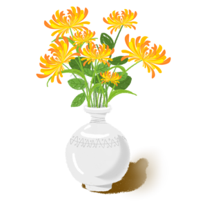 动画片 插花 植物 装饰 绿植植物绿色 绿色 花瓶 花丛花卉植物