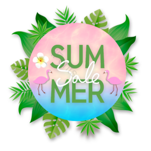 夏日 热带 树叶 促销 卡片 火烈鸟 花朵