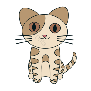 猫咪 黄色 手绘 虎斑 可爱 卡通