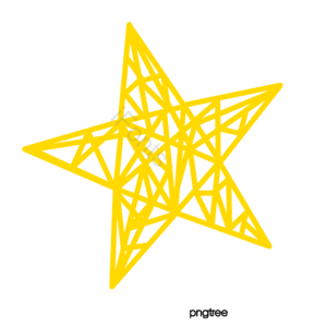 星 黄色 线条 镂空 元素