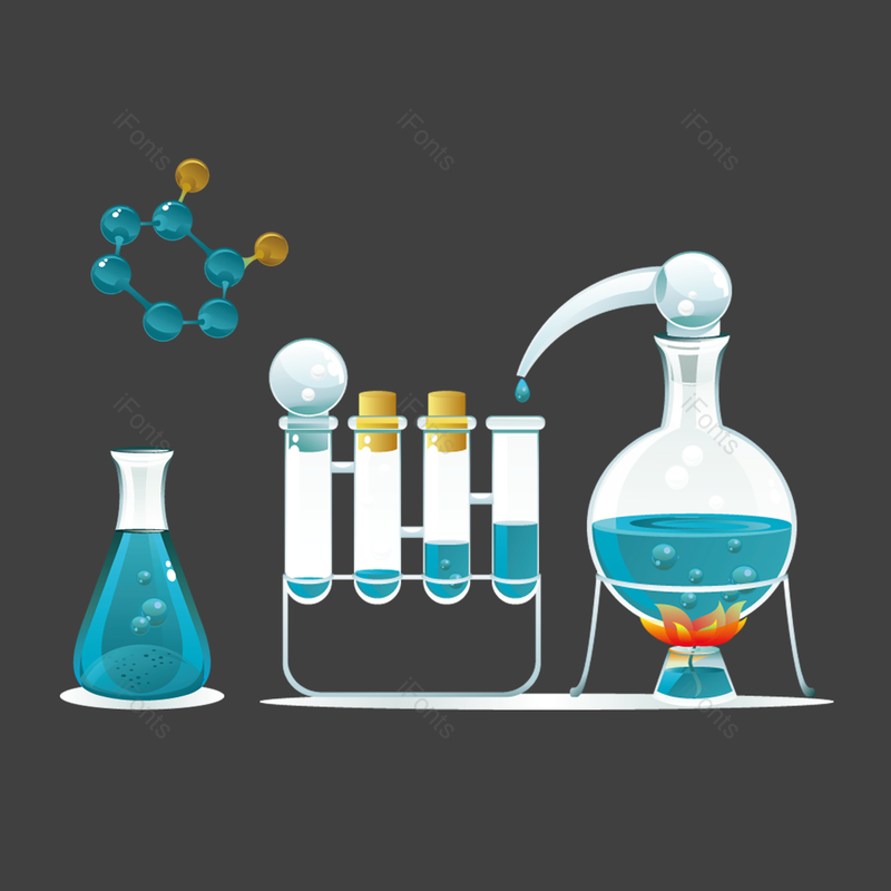 分子结构图片,试管元素,化学实验PNG,实验仪器免抠素材