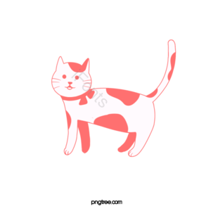 cute lovely simple hand drawn red cat