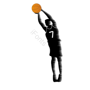 有创意的 轮廓 行动 英俊 射击 简单 篮球 跳