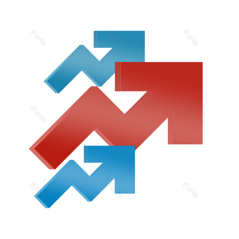 箭头图片,图表元素,立体PNG,蓝色免抠素材