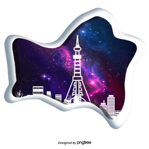 地标建筑 剪纸 东京铁塔