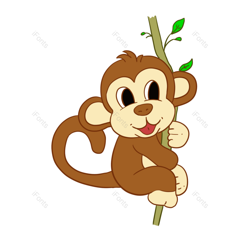卡通图片,猴子元素,大自然PNG,森林免抠素材