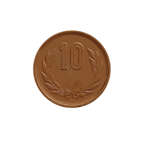 10日元 棕色 色块 简约 元素
