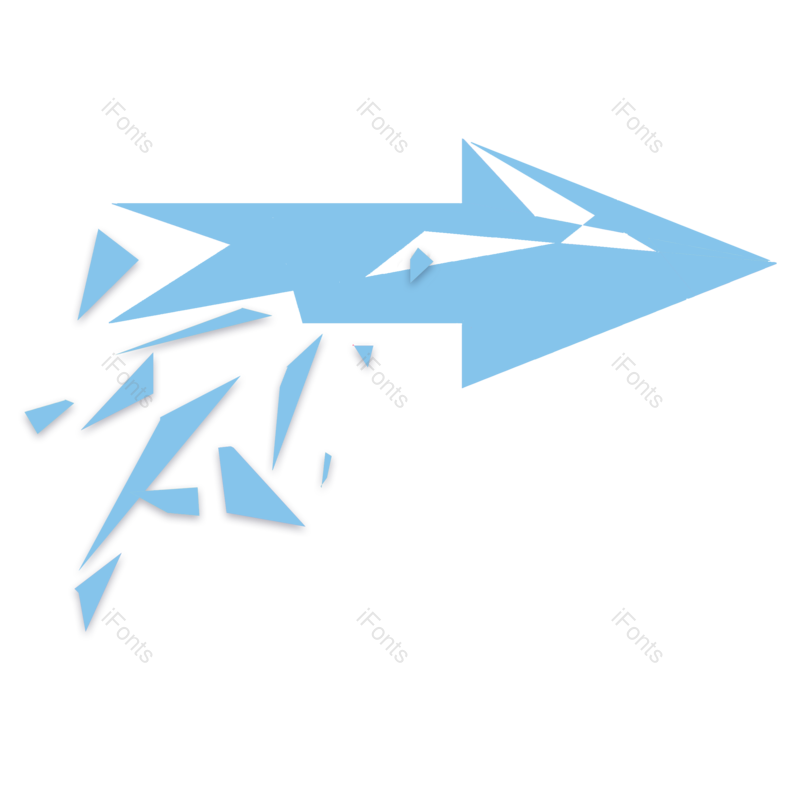 元素图片,箭头元素,碎片PNG,蓝色免抠素材