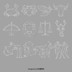 元素 十二星座 星座 星星 斑点 简单 线条 星星剪贴画