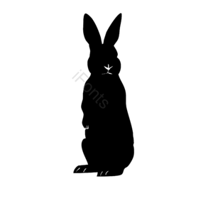 兔子 轮廓 动物 可爱 哺乳动物 图标 中国十二生肖 黑色