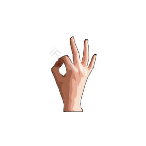 元素 色块 简约 手 ok手势