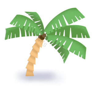 夏日 度假 椰子 椰子树 休闲 植物 绿色 手绘