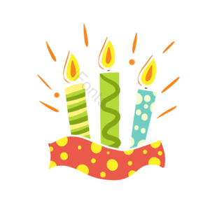 动画片 可爱 庆祝 手绘竽 插画用图 烛光 生日元素 生日庆祝
