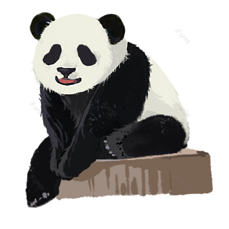 黑白图片,动物元素,手绘PNG,可爱免抠素材