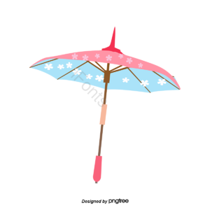 插画 手绘 日本 拼色 立体 雨伞