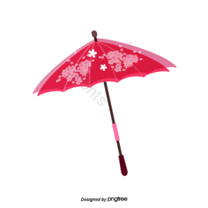 插画 手绘 日本 拼色 立体 雨伞